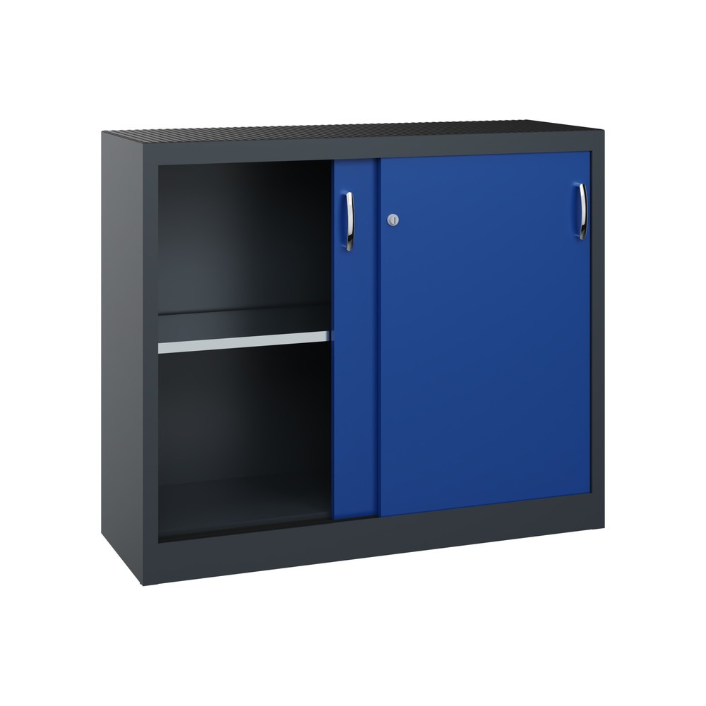 Produktabbildung Nr. 4: C+P Werkstatt-Beistellschrank mit 1 Fachboden, HxBxT 1.000 x 1.200 x 400 mm, anthrazitgrau, enzianblau