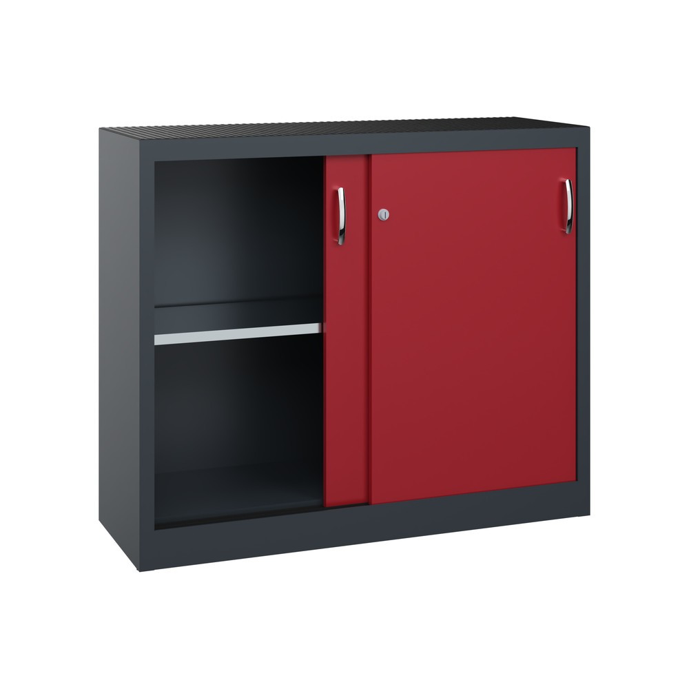 Produktabbildung Nr. 4: C+P Werkstatt-Beistellschrank mit 1 Fachboden, HxBxT 1.000 x 1.200 x 400 mm, anthrazitgrau, rubinrot
