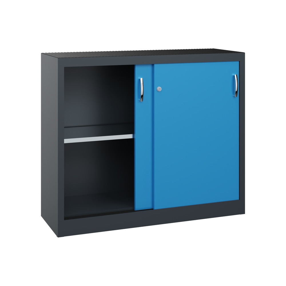 Produktabbildung Nr. 4: C+P Werkstatt-Beistellschrank mit 1 Fachboden, HxBxT 1.000 x 1.200 x 400 mm, anthrazitgrau, lichtblau