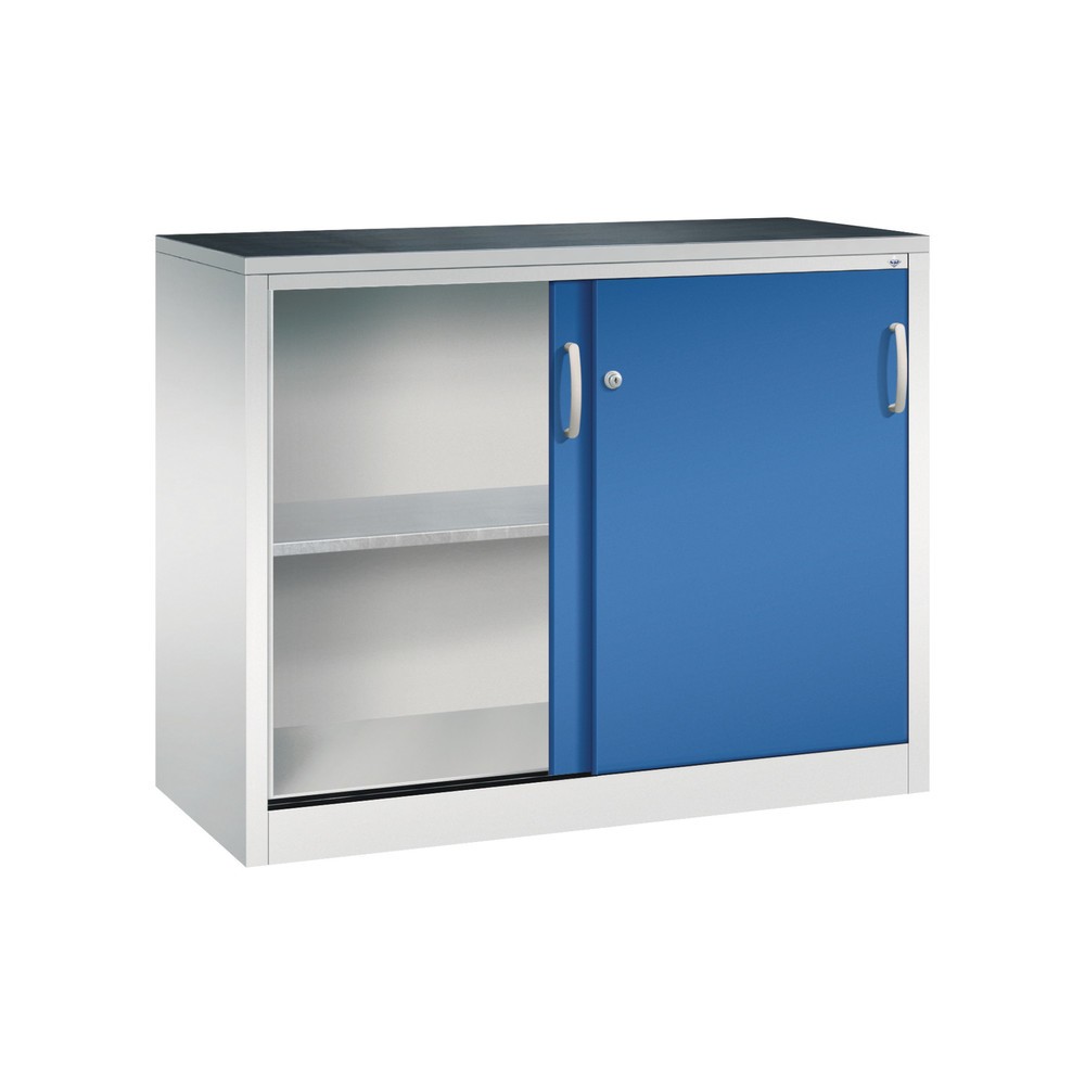 Produktabbildung Nr. 4: C+P Werkstatt-Beistellschrank mit 1 Fachboden, HxBxT 1.000 x 1.200 x 500 mm, lichtgrau, enzianblau