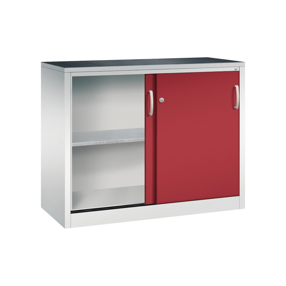 Produktabbildung Nr. 4: C+P Werkstatt-Beistellschrank mit 1 Fachboden, HxBxT 1.000 x 1.200 x 500 mm, lichtgrau, rubinrot