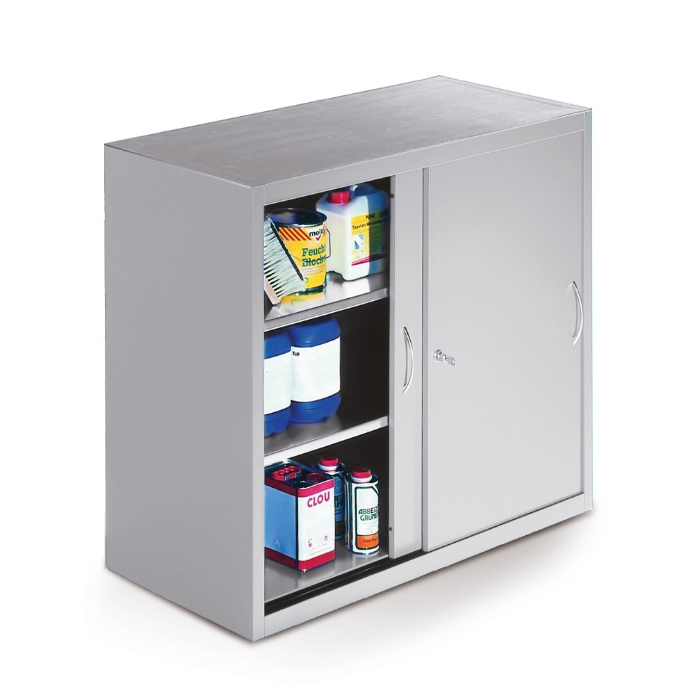 Produktabbildung Nr. 2: C+P Werkstatt-Beistellschrank mit 2 Fachböden, HxBxT 1.000 x 1.600 x 400 mm, Trennwand, anthrazitgrau, schwarzgrau
