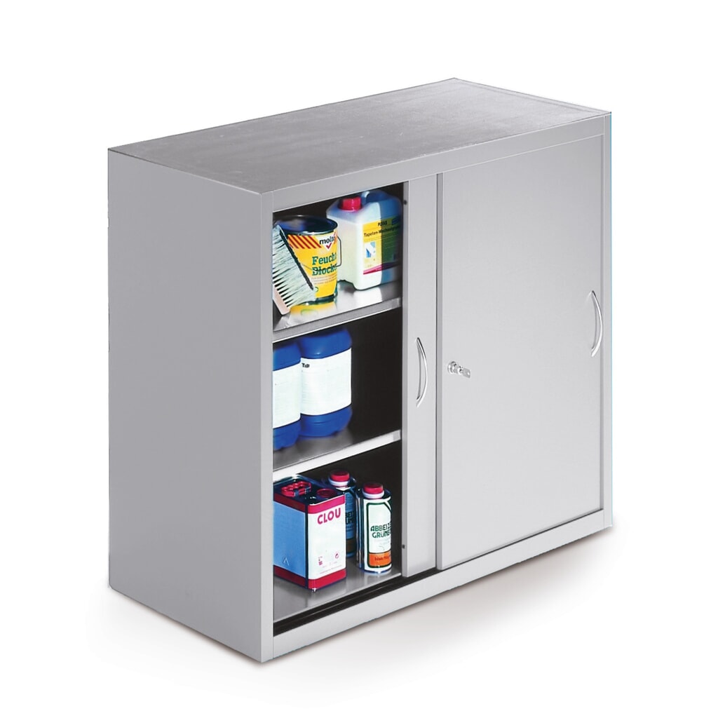 C+P Werkstatt-Beistellschrank mit 2 Fachböden, HxBxT 1.200 x 1.200 x 400 mm, anthrazitgrau, rubinrot Produktabbildung Nr. 2: C+P Werkstatt-Beistellschrank mit 2 Fachböden, HxBxT 1.200 x 1.200 x 400 mm, anthrazitgrau, rubinrot