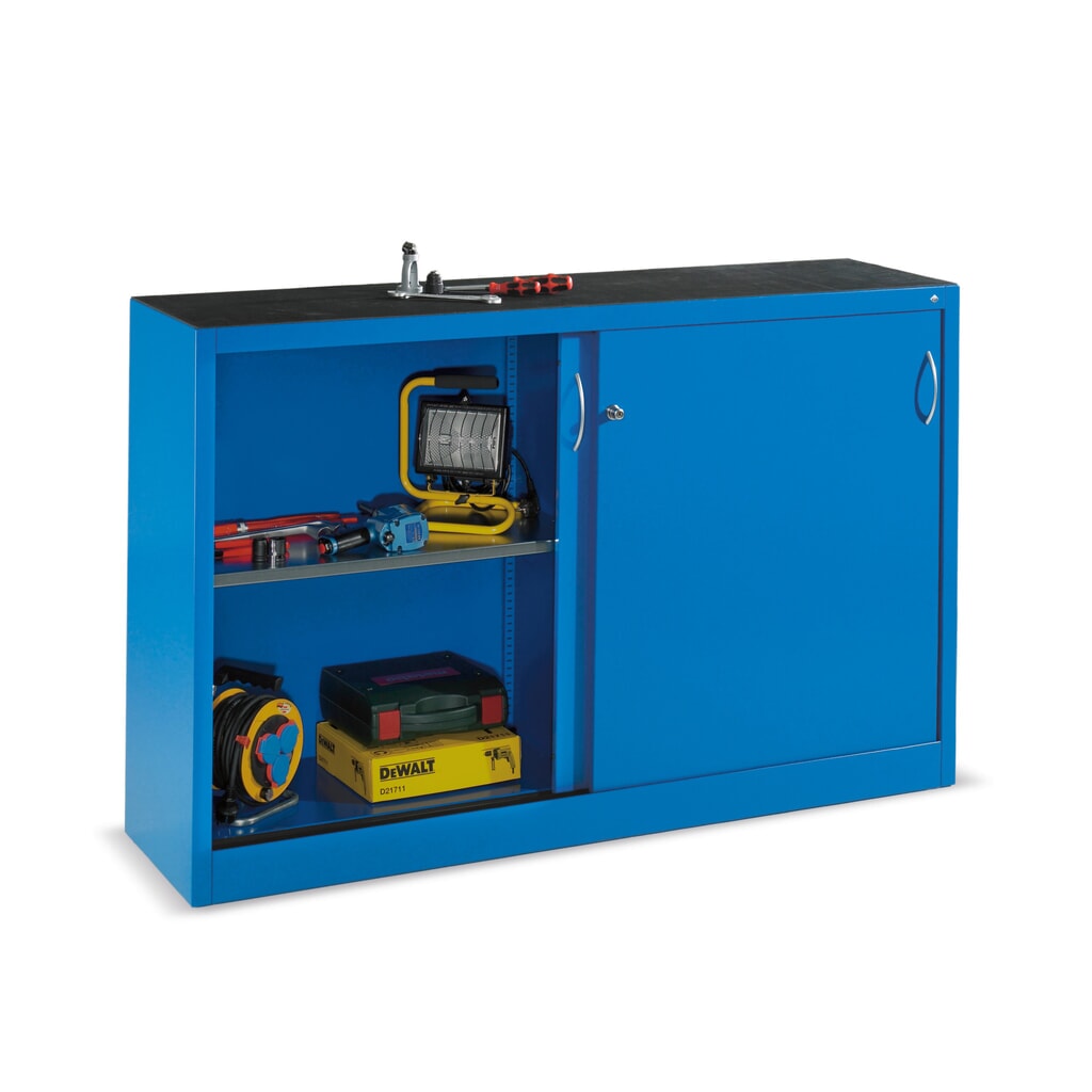 Produktabbildung Nr. 3: C+P Werkstatt-Beistellschrank mit 2 Fachböden, HxBxT 1.200 x 1.200 x 400 mm, anthrazitgrau, rubinrot