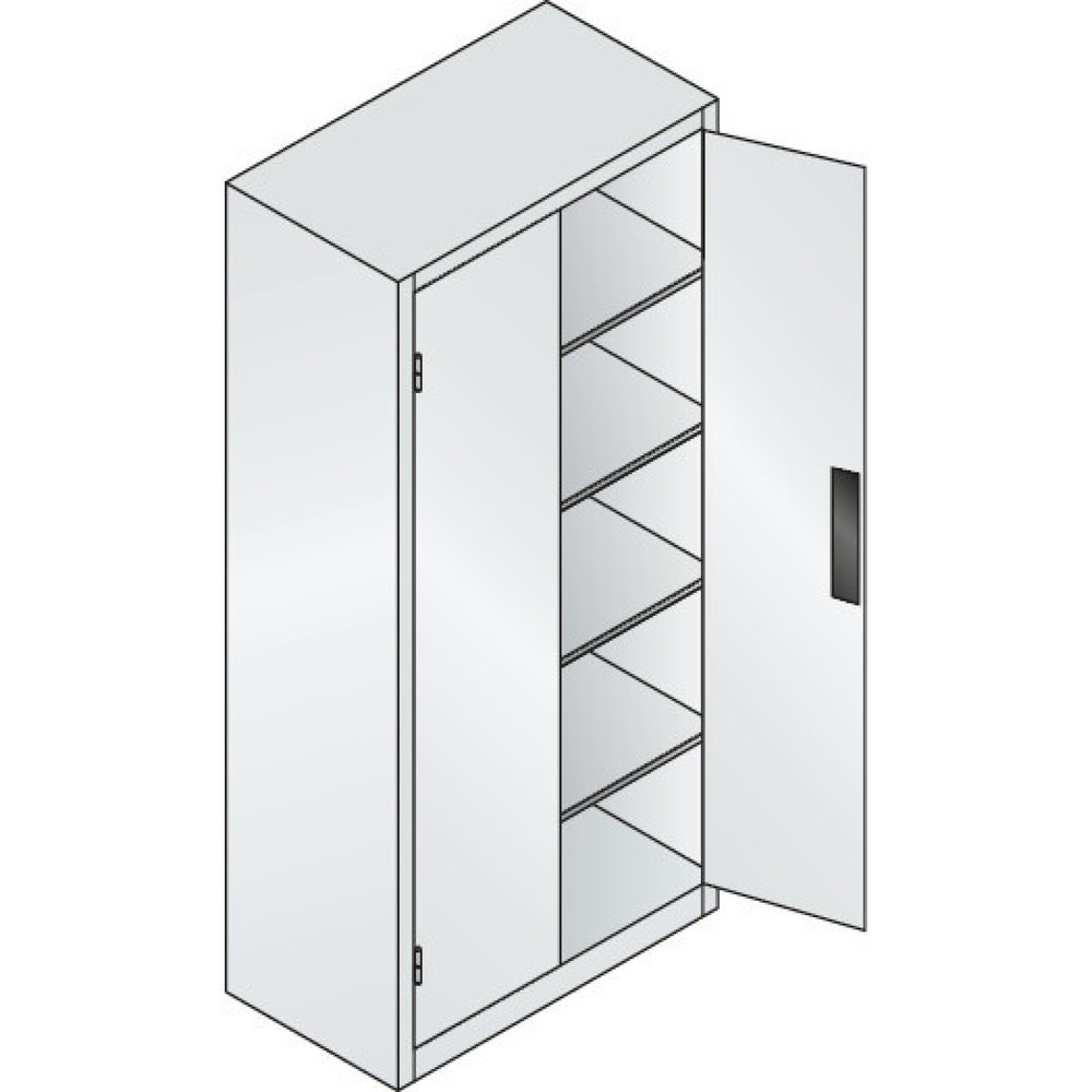 Produktabbildung Nr. 17: C+P Werkstatt-Flügeltürschrank mit 4 Fachböden, HxBxT 1.950 x  930 x 500 mm, lichtgrau, enzianblau