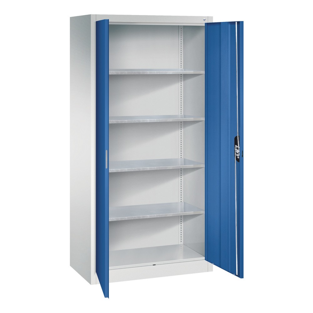 Produktabbildung Nr. 17: C+P Werkstatt-Flügeltürschrank mit 4 Fachböden, HxBxT 1.950 x  930 x 500 mm, lichtgrau, schwarzgrau