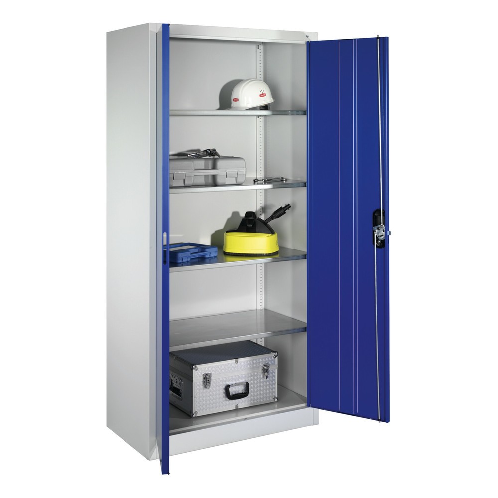 Produktabbildung Nr. 18: C+P Werkstatt-Flügeltürschrank mit 4 Fachböden, HxBxT 1.950 x  930 x 500 mm, lichtgrau, schwarzgrau