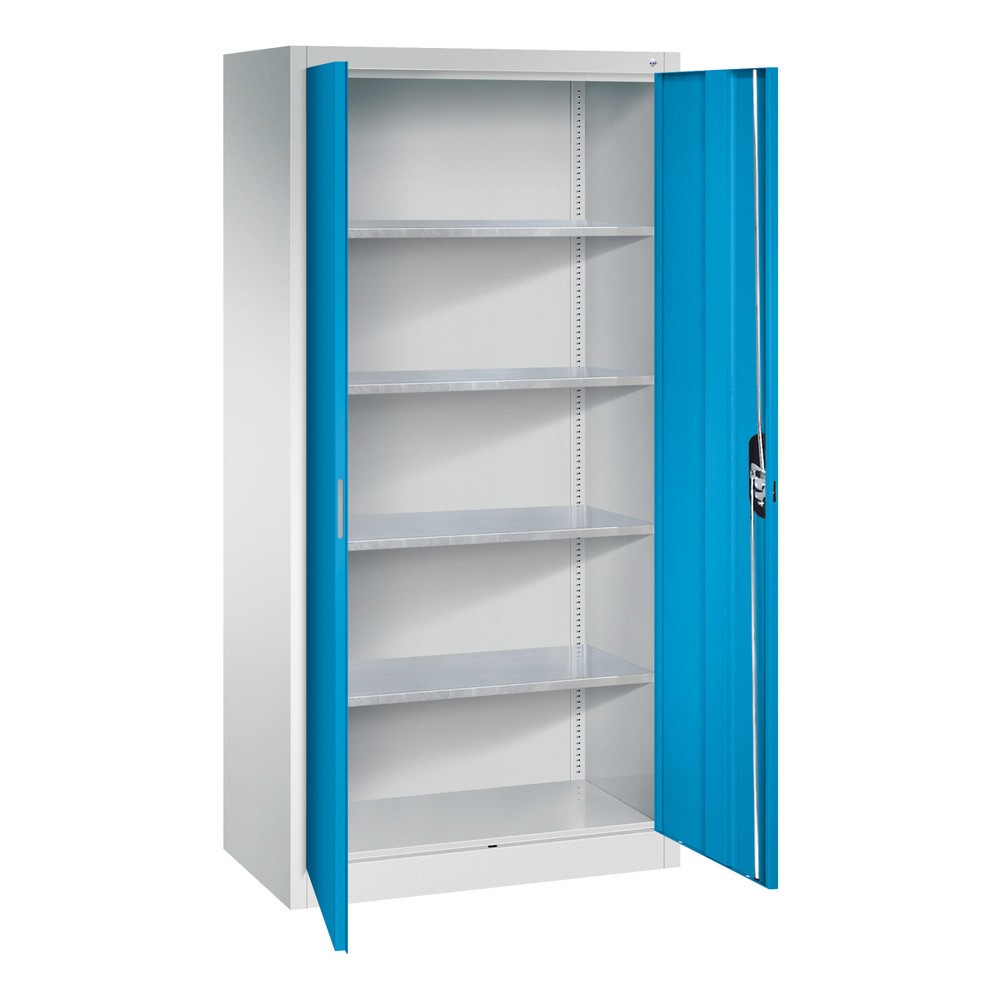 Produktabbildung Nr. 19: C+P Werkstatt-Flügeltürschrank mit 4 Fachböden, HxBxT 1.950 x  930 x 500 mm, anthrazitgrau, enzianblau