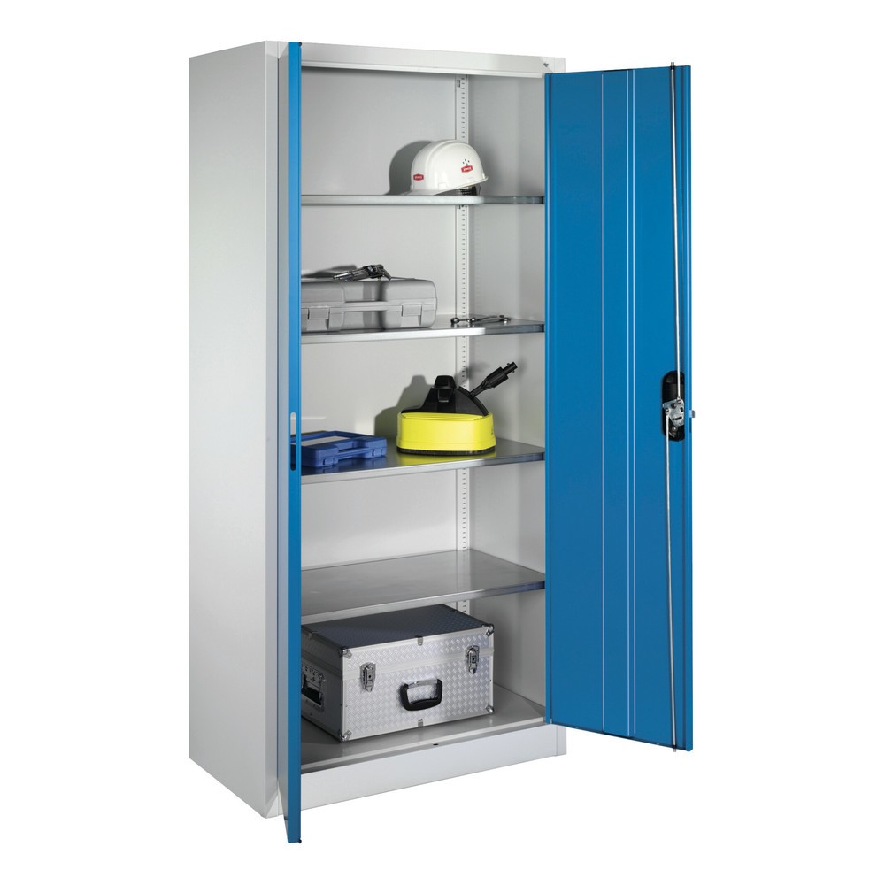 Produktabbildung Nr. 20: C+P Werkstatt-Flügeltürschrank mit 4 Fachböden, HxBxT 1.950 x  930 x 500 mm, anthrazitgrau, enzianblau