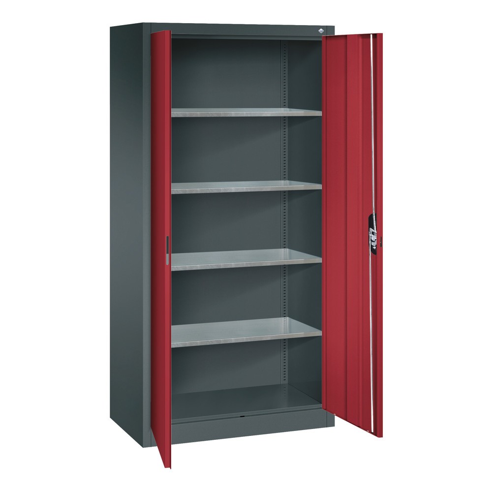 Produktabbildung Nr. 19: C+P Werkstatt-Flügeltürschrank mit 4 Fachböden, HxBxT 1.950 x  930 x 500 mm, anthrazitgrau, anthrazitgrau