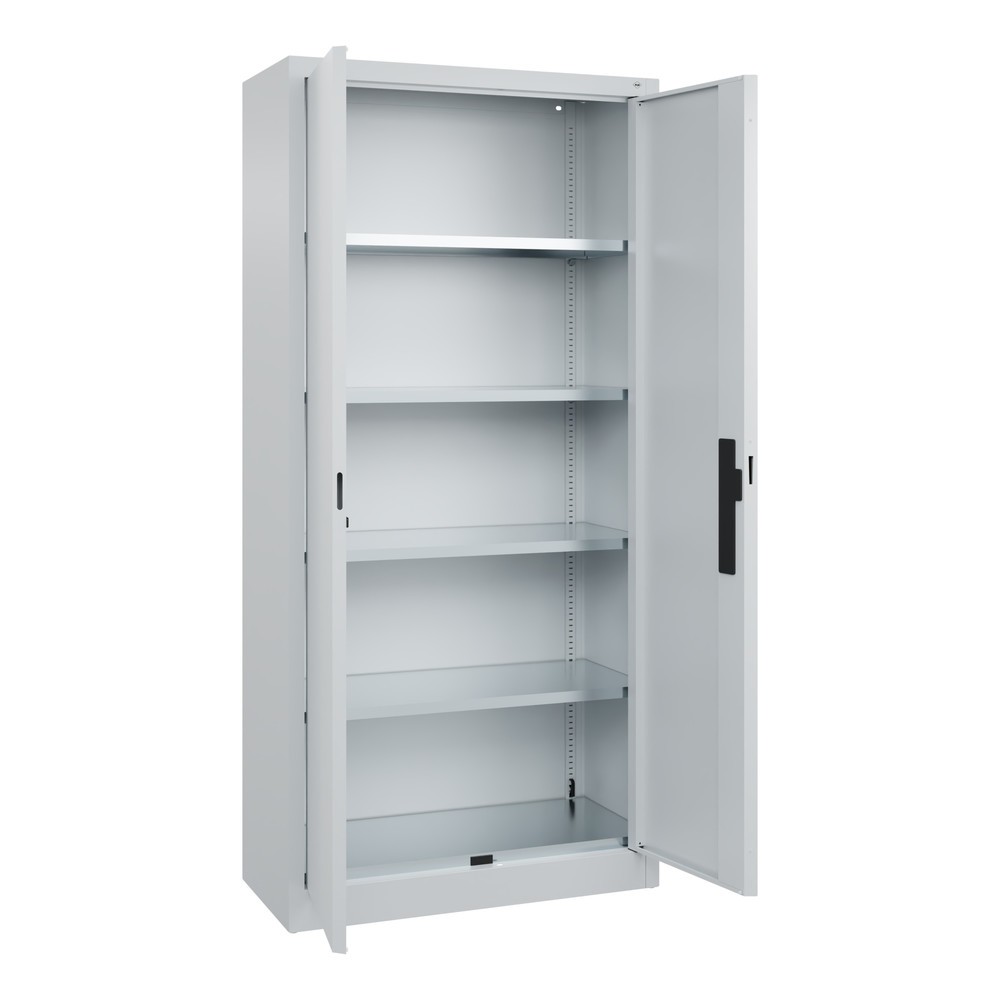Produktabbildung Nr. 2: C+P Werkstatt-Flügeltürschrank mit 4 Fachböden, HxBxT 1.950 x  930 x 400 mm, lichtgrau, lichtgrau