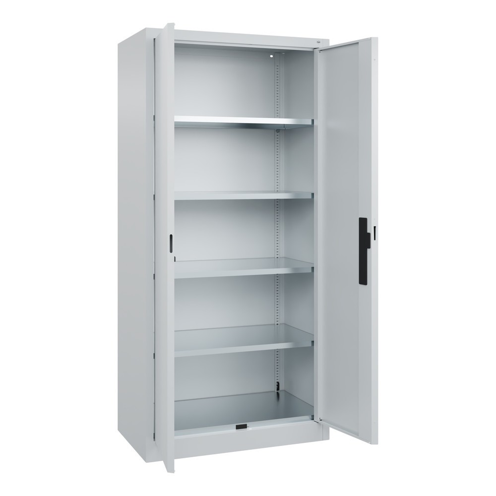 Produktabbildung Nr. 2: C+P Werkstatt-Flügeltürschrank mit 4 Fachböden, HxBxT 1.950 x  930 x 500 mm, lichtgrau, lichtgrau