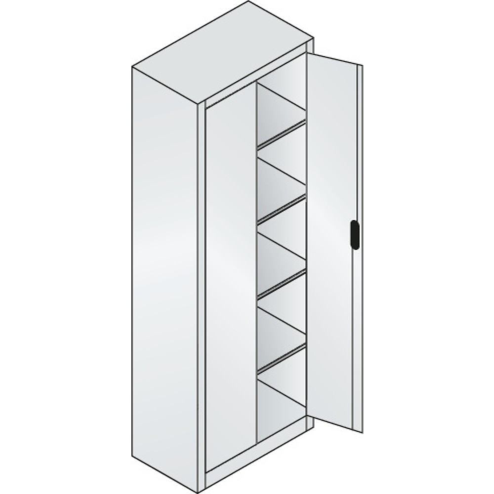 Produktabbildung Nr. 17: C+P Werkstatt-Flügeltürschrank mit 4 Fachböden, HxBxT 1.950 x 800 x 400 mm, anthrazitgrau, enzianblau