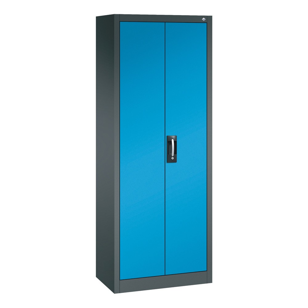Produktabbildung Nr. 1: C+P Werkstatt-Flügeltürschrank mit 4 Fachböden, HxBxT 1.950 x 800 x 400 mm, anthrazitgrau, lichtblau