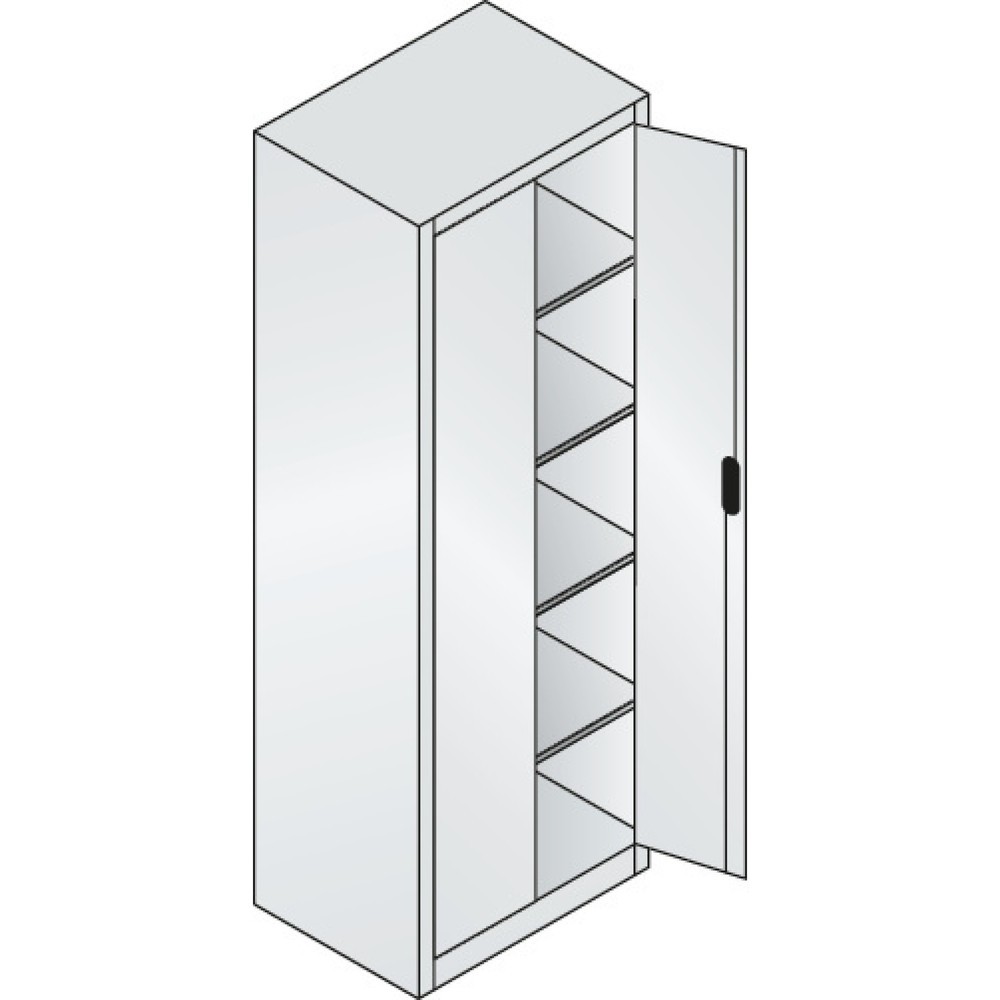Produktabbildung Nr. 17: C+P Werkstatt-Flügeltürschrank mit 4 Fachböden, HxBxT 1.950 x 800 x 500 mm, lichtgrau, anthrazitgrau