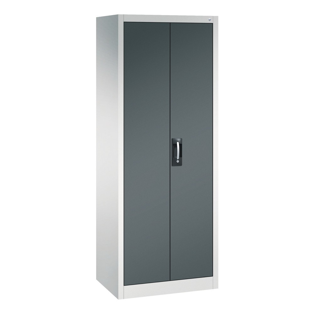 Produktabbildung: C+P Werkstatt-Flügeltürschrank mit 4 Fachböden, HxBxT 1.950 x 800 x 500 mm, lichtgrau, anthrazitgrau