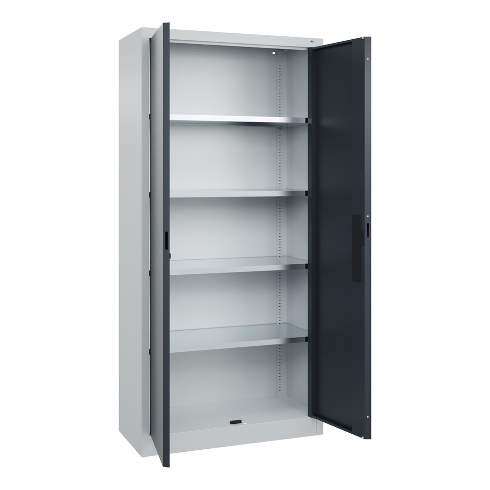 Produktabbildung Nr. 18: C+P Werkstatt-Flügeltürschrank mit 4 Fachböden, HxBxT 1.950 x  930 x 400 mm, lichtgrau, anthrazitgrau