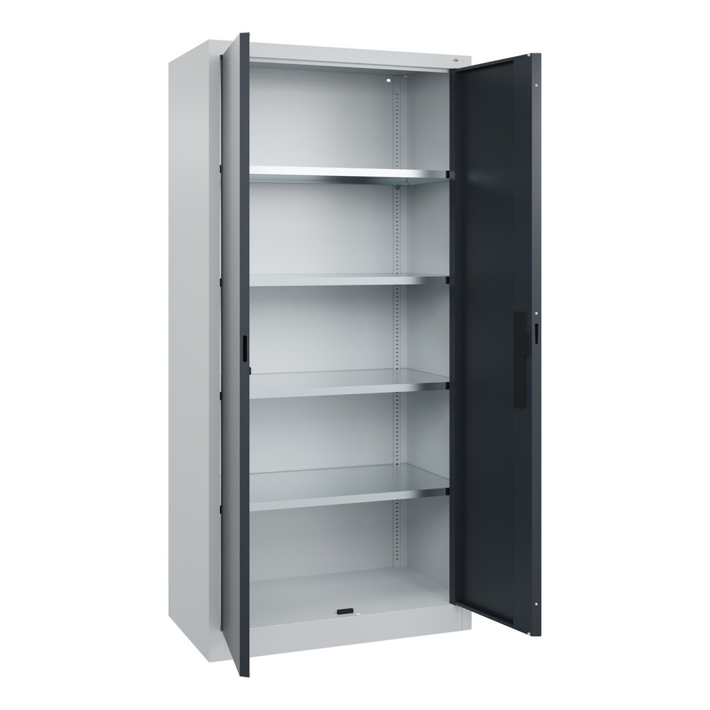 Produktabbildung Nr. 20: C+P Werkstatt-Flügeltürschrank mit 4 Fachböden, HxBxT 1.950 x  930 x 500 mm, lichtgrau, anthrazitgrau