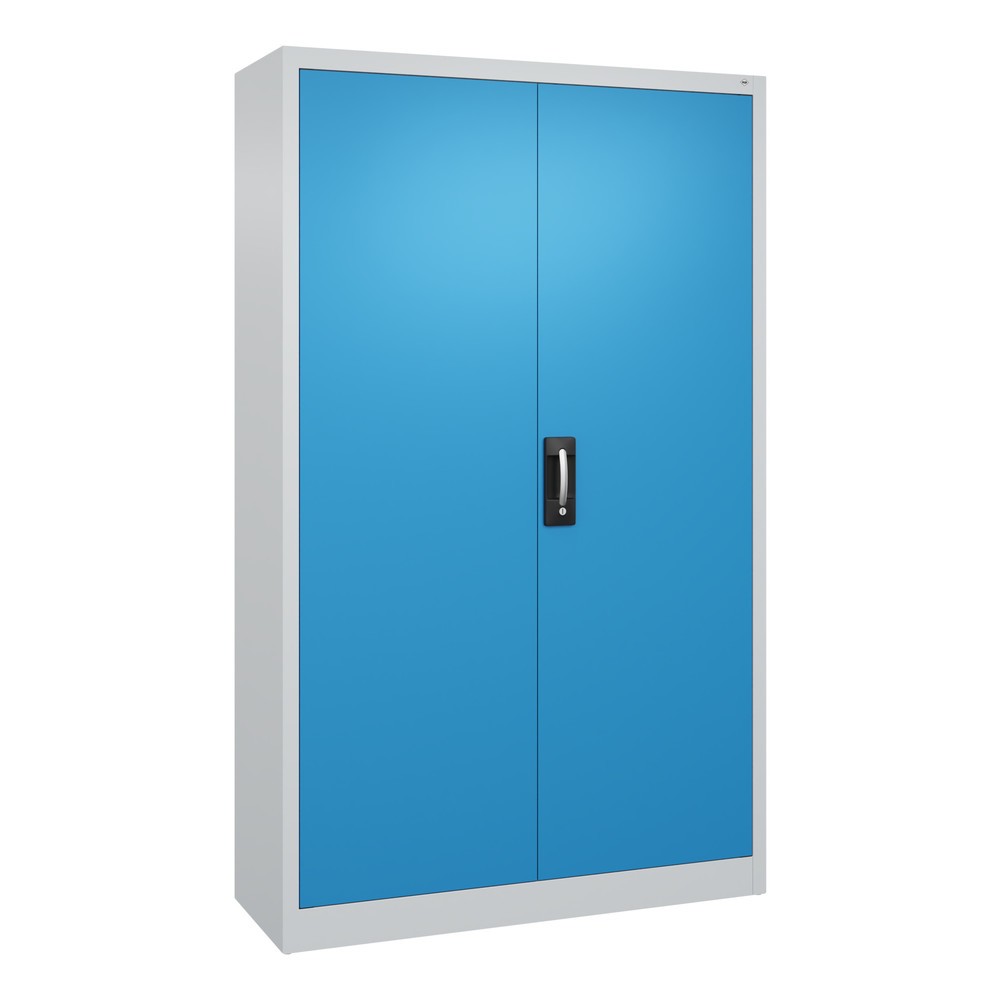 Produktabbildung Nr. 1: C+P Werkstatt-Flügeltürschrank mit 4 Fachböden, HxBxT 1.950 x  1.200 x 400 mm, lichtgrau, lichtblau