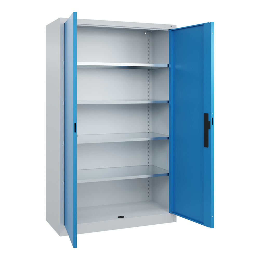 Produktabbildung Nr. 17: C+P Werkstatt-Flügeltürschrank mit 4 Fachböden, HxBxT 1.950 x  1.200 x 500 mm, lichtgrau, lichtblau