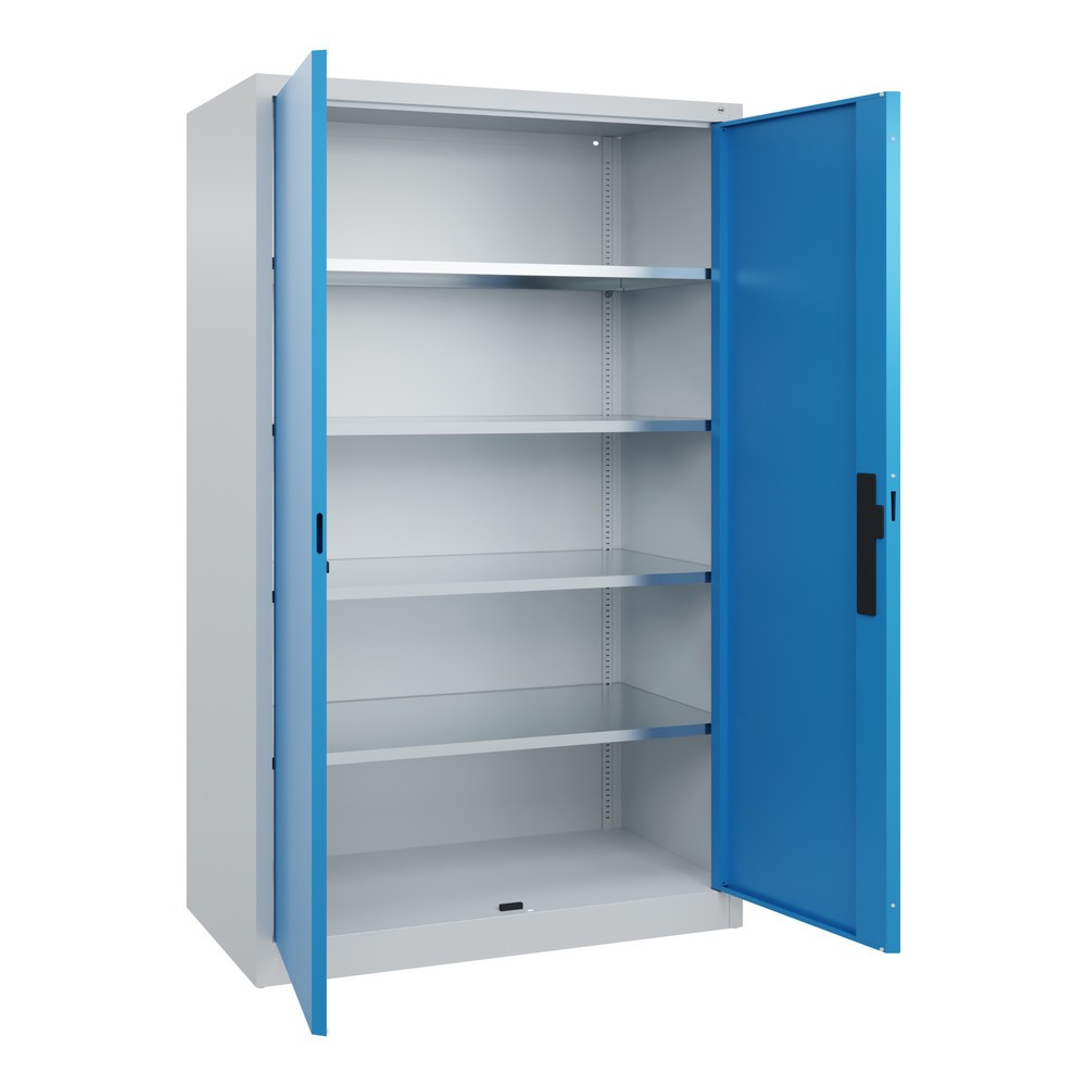 Produktabbildung Nr. 17: C+P Werkstatt-Flügeltürschrank mit 4 Fachböden, HxBxT 1.950 x  1.200 x 600 mm, lichtgrau, lichtblau