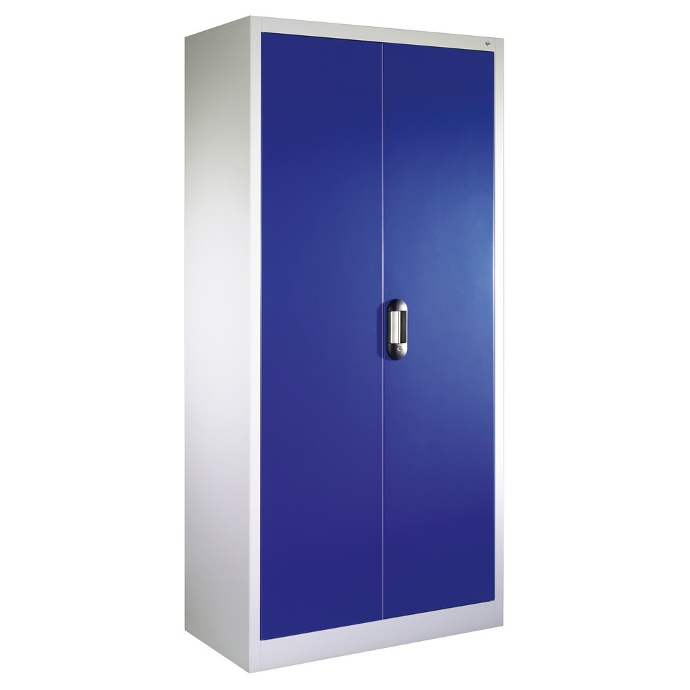 Produktabbildung Nr. 13: C+P Werkstatt-Flügeltürschrank mit 4 Fachböden, HxBxT 1.950 x  930 x 500 mm, lichtgrau, enzianblau