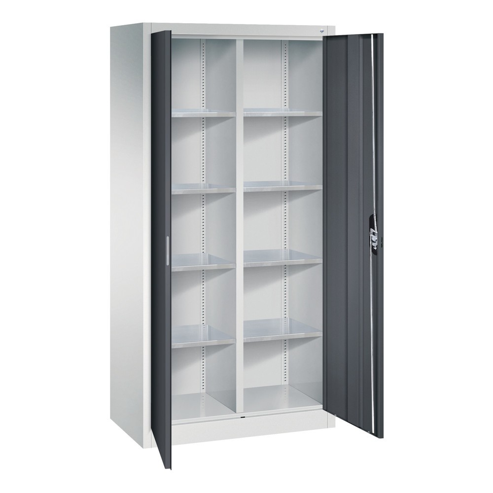 Produktabbildung Nr. 4: C+P Werkstatt-Flügeltürschrank mit Mittelwand + 8 Fachböden, HxBxT 1.950 x 930 x 500 mm, anthrazitgrau, anthrazitgrau