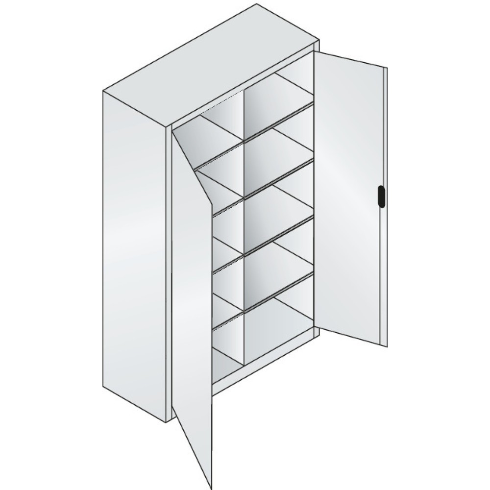 Produktabbildung Nr. 3: C+P Werkstatt-Flügeltürschrank mit Mittelwand + 8 Fachböden, HxBxT 1.950 x 1.200 x 500 mm, anthrazitgrau, anthrazitgrau