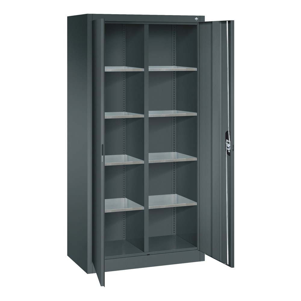 Produktabbildung Nr. 6: C+P Werkstatt-Flügeltürschrank mit Mittelwand + 8 Fachböden, HxBxT 1.950 x 930 x 500 mm, anthrazitgrau, anthrazitgrau