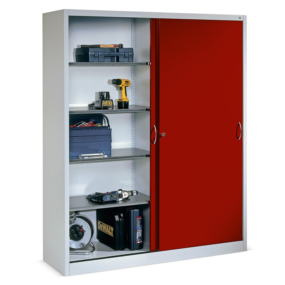 Produktabbildung Nr. 2: C+P Werkstatt-Schiebetürenschrank mit 4 Fachböden, HxBxT 1.950 x 1.200 x 400 mm, anthrazitgrau, anthrazitgrau