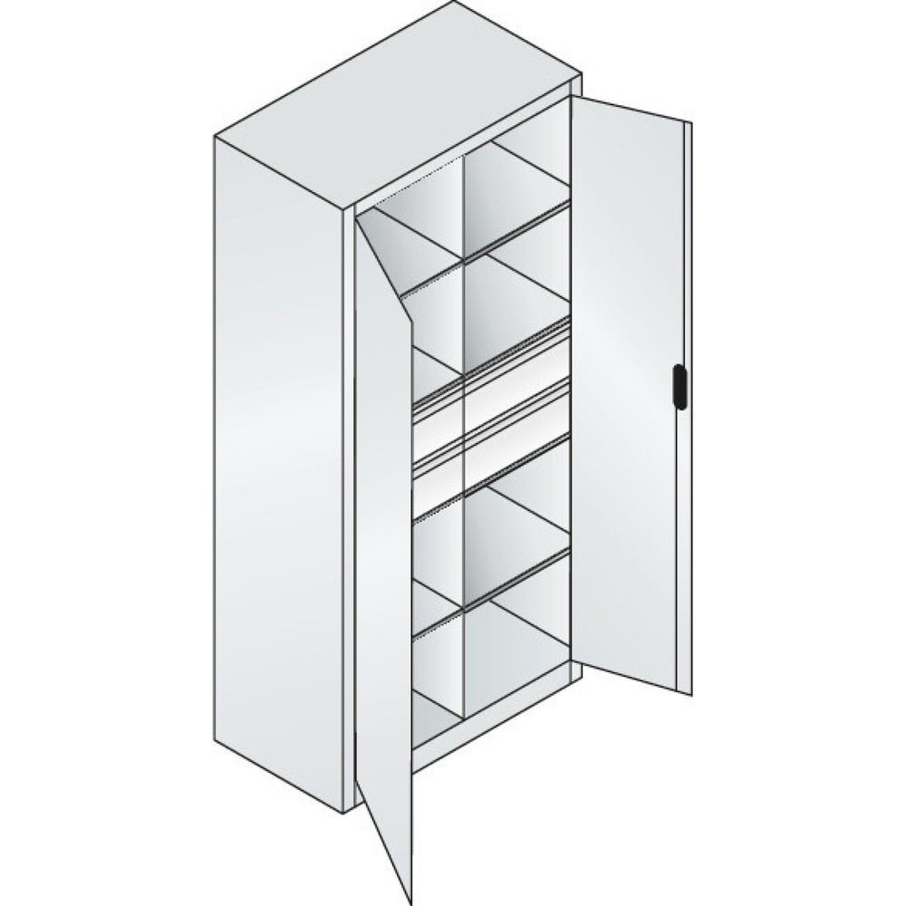 Produktabbildung Nr. 5: C+P Werkzeugschrank, Schubladen 4x86 + 2x174 mm, 6 Böden, Breite 930 mm, lichtgrau, rubinrot