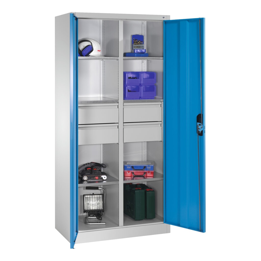 C+P Werkzeugschrank, Schubladen 4x174 mm, 6 Böden, Breite 930 mm, anthrazitgrau, schwarzgrau Produktabbildung Nr. 8: C+P Werkzeugschrank, Schubladen 4x174 mm, 6 Böden, Breite 930 mm, anthrazitgrau, schwarzgrau