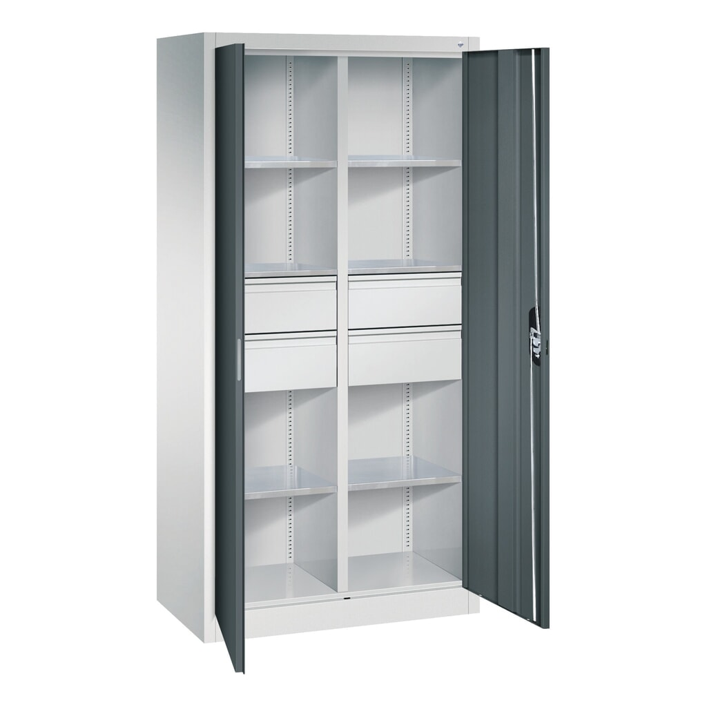 Produktabbildung Nr. 7: C+P Werkzeugschrank, Schubladen 4x86 + 2x174 mm, 6 Böden, Breite 930 mm, lichtgrau, rubinrot