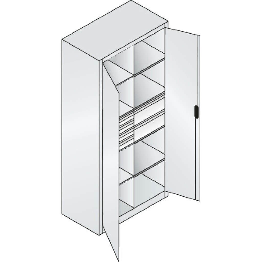 Produktabbildung Nr. 6: C+P Werkzeugschrank, Schubladen 4x86 + 4x174 mm, 6 Böden, Breite 930 mm, anthrazitgrau, enzianblau