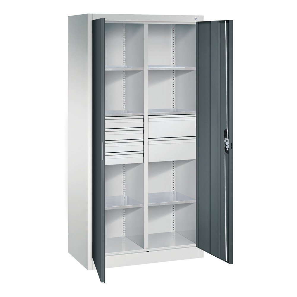Produktabbildung Nr. 6: C+P Werkzeugschrank, Schubladen 4x86 + 4x174 mm, 6 Böden, Breite 930 mm, lichtgrau, lichtblau