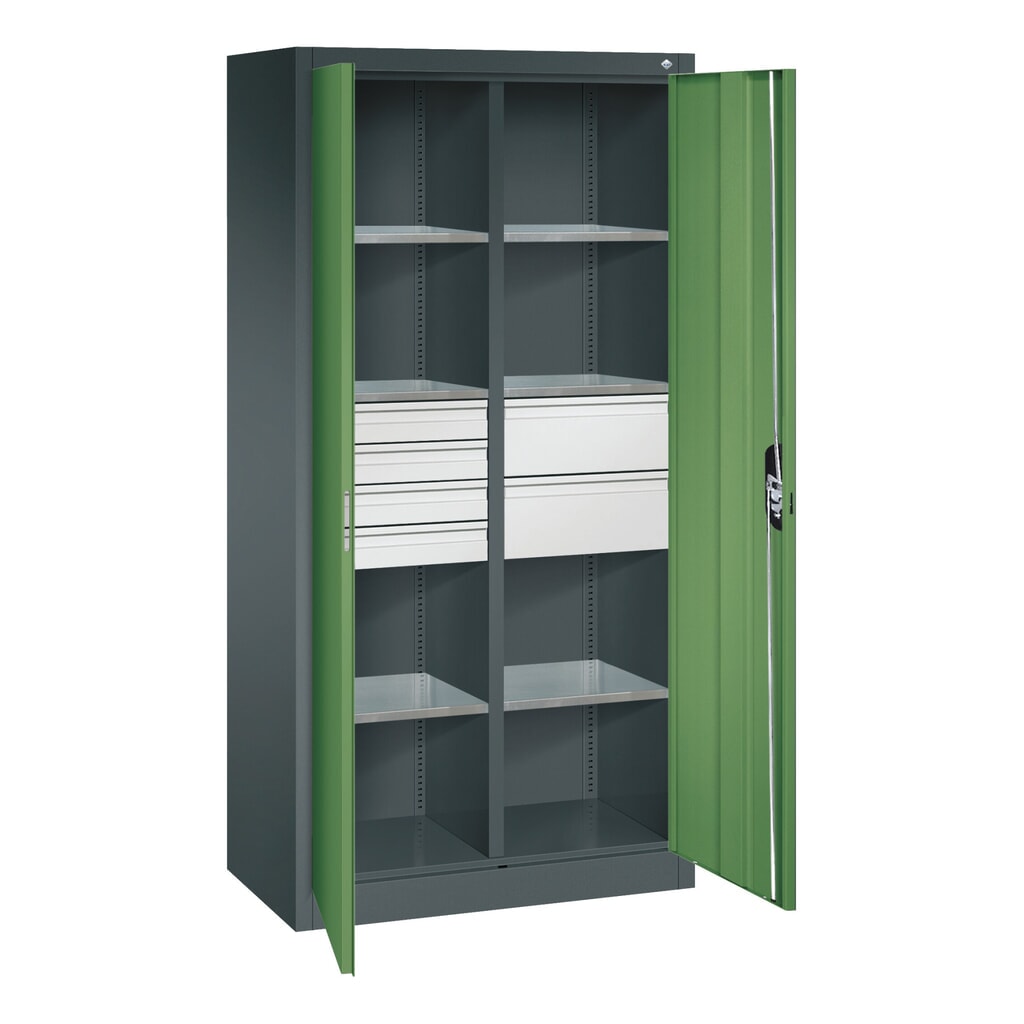 Produktabbildung Nr. 7: C+P Werkzeugschrank, Schubladen 4x86 + 4x174 mm, 6 Böden, Breite 930 mm, anthrazitgrau, enzianblau
