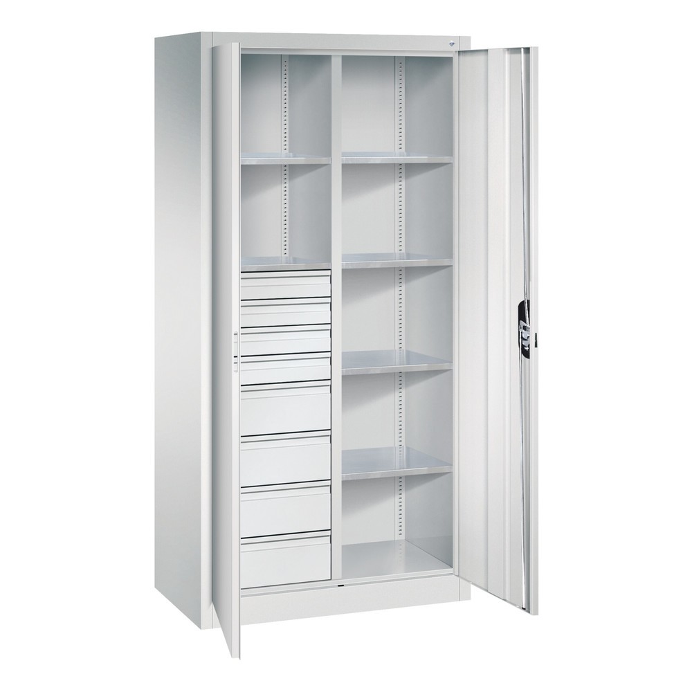 Produktabbildung Nr. 2: C+P Werkzeugschrank, Schubladen 4x86 + 4x174 mm, 6 Böden, Breite 930 mm, lichtgrau, lichtgrau