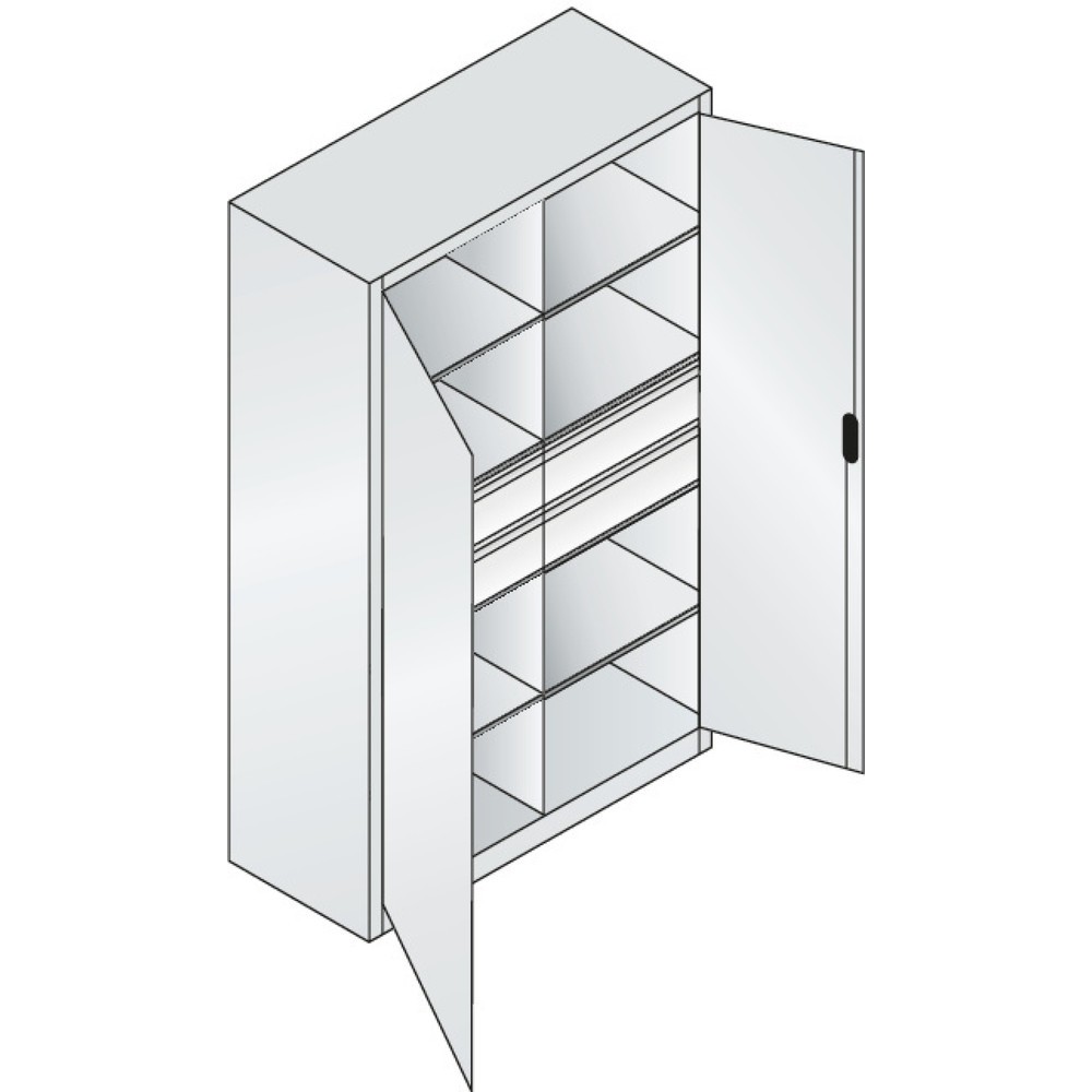Produktabbildung Nr. 5: C+P Werkzeugschrank, Schubladen 4x174 mm, 6 Böden, Breite 1.200 mm, lichtgrau, schwarzgrau