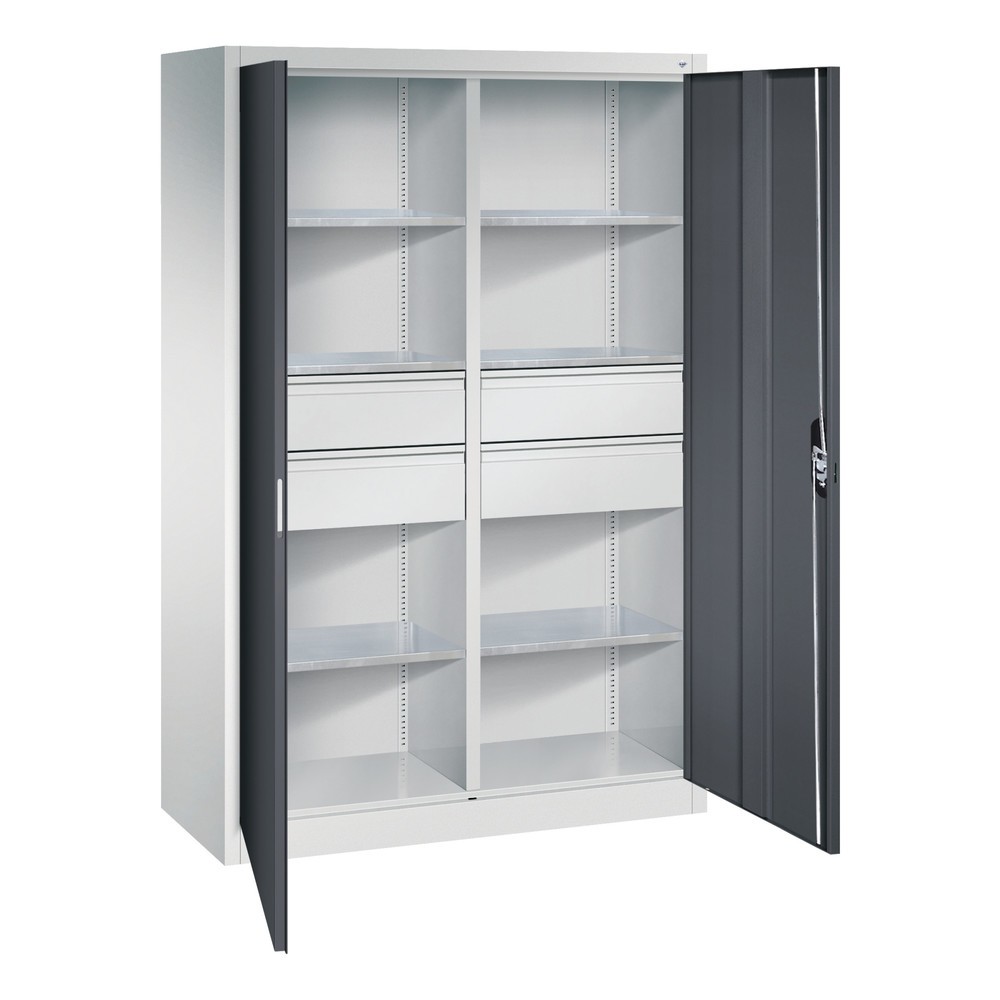 Produktabbildung Nr. 1: C+P Werkzeugschrank, Schubladen 4x174 mm, 6 Böden, Breite 1.200 mm, lichtgrau, schwarzgrau