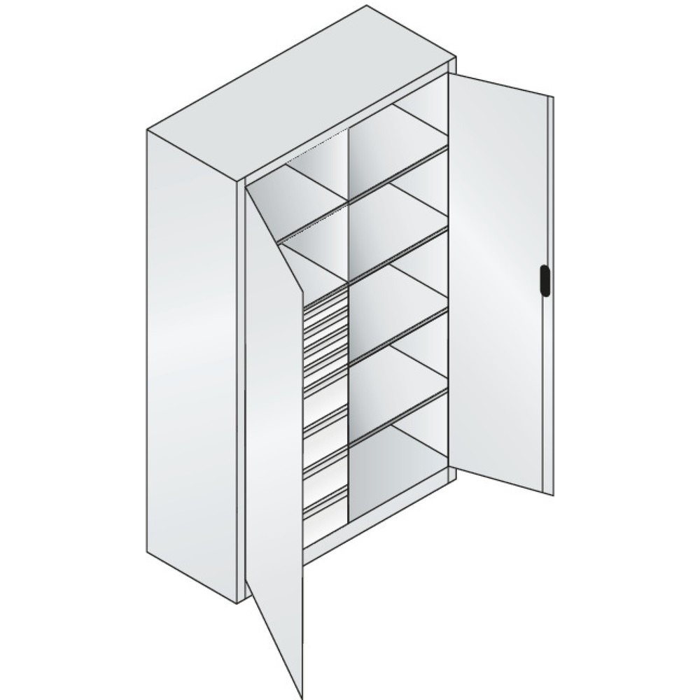 Produktabbildung Nr. 5: C+P Werkzeugschrank, Schubladen 4x86 + 4x174 mm, 6 Böden, Breite 1.200 mm, lichtgrau, anthrazitgrau