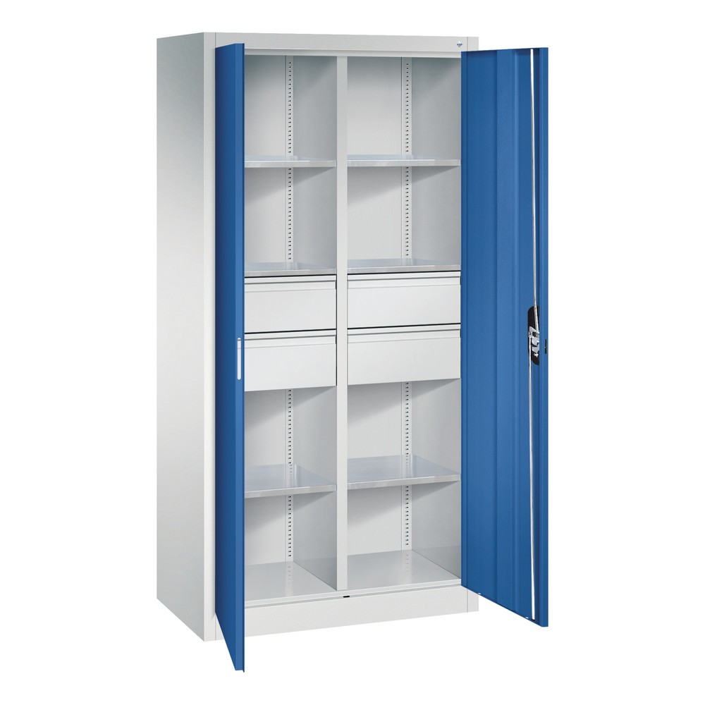 Produktabbildung Nr. 7: C+P Werkzeugschrank, Schubladen 4x174 mm, 6 Böden, Breite 930 mm, lichtgrau, enzianblau