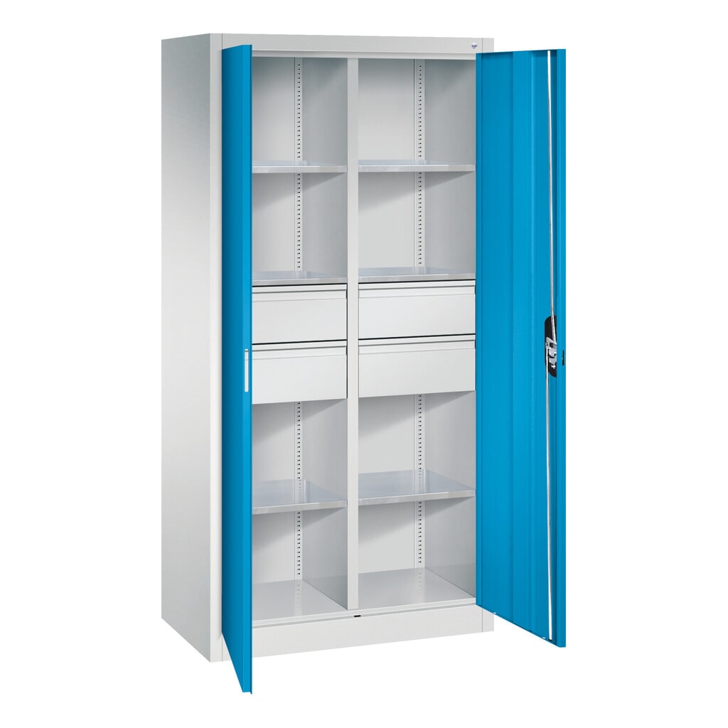 Produktabbildung Nr. 9: C+P Werkzeugschrank, Schubladen 4x174 mm, 6 Böden, Breite 930 mm, lichtgrau, lichtblau