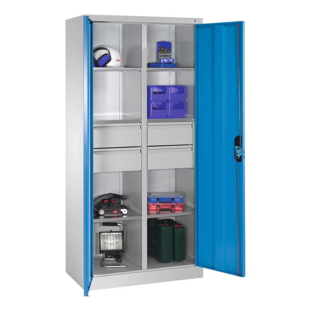 Produktabbildung Nr. 9: C+P Werkzeugschrank, Schubladen 4x174 mm, 6 Böden, Breite 930 mm, lichtgrau, lichtblau