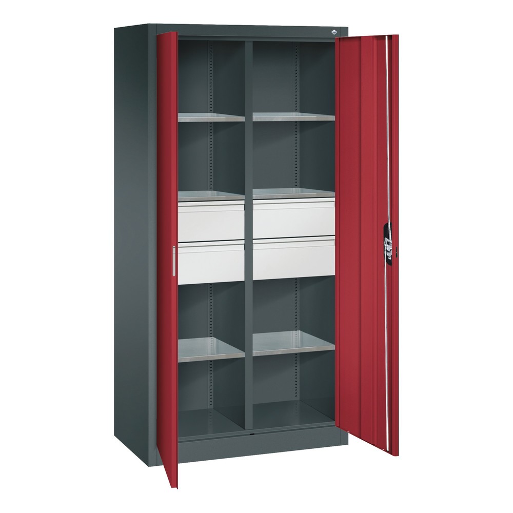 Produktabbildung Nr. 6: C+P Werkzeugschrank, Schubladen 4x174 mm, 6 Böden, Breite 930 mm, anthrazitgrau, rubinrot