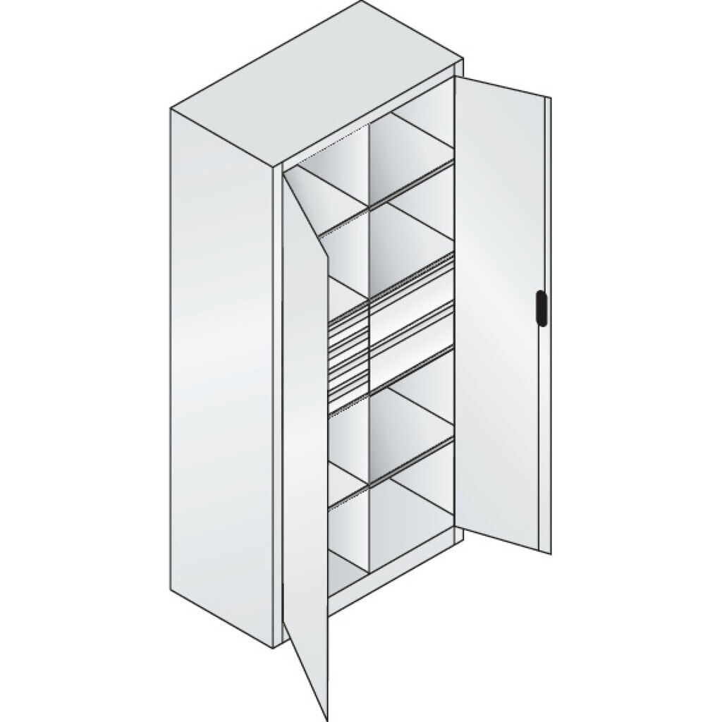 Produktabbildung Nr. 8: C+P Werkzeugschrank, Schubladen 4x86 + 2x174 mm, 6 Böden, Breite 930 mm, lichtgrau, enzianblau