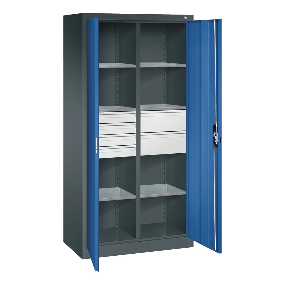 Produktabbildung Nr. 7: C+P Werkzeugschrank, Schubladen 4x86 + 2x174 mm, 6 Böden, Breite 930 mm, anthrazitgrau, enzianblau