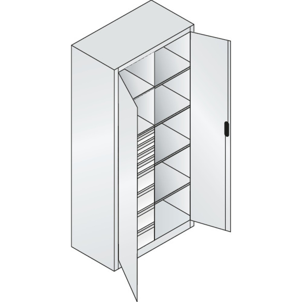 Produktabbildung Nr. 7: C+P Werkzeugschrank, Schubladen 4x86 + 4x174 mm, 6 Böden, Breite 930 mm, lichtgrau, anthrazitgrau