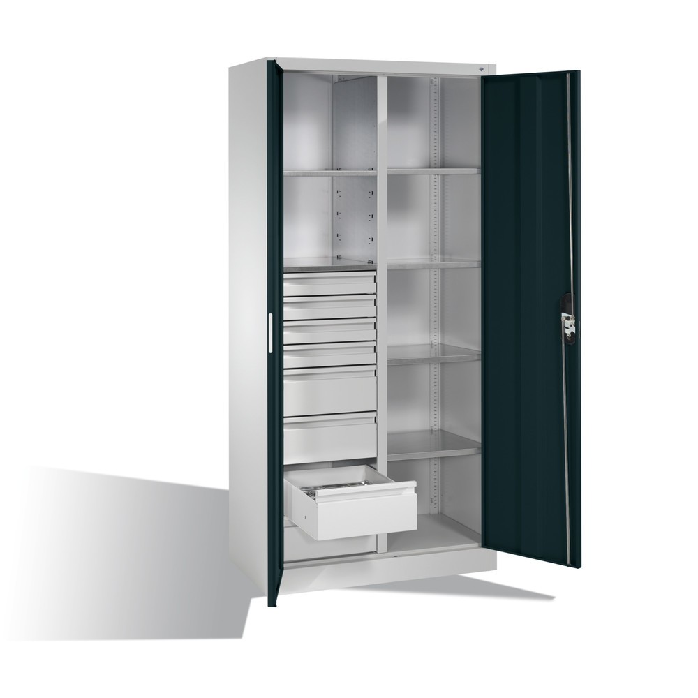Produktabbildung Nr. 9: C+P Werkzeugschrank, Schubladen 4x86 + 4x174 mm, 6 Böden, Breite 930 mm, lichtgrau, anthrazitgrau