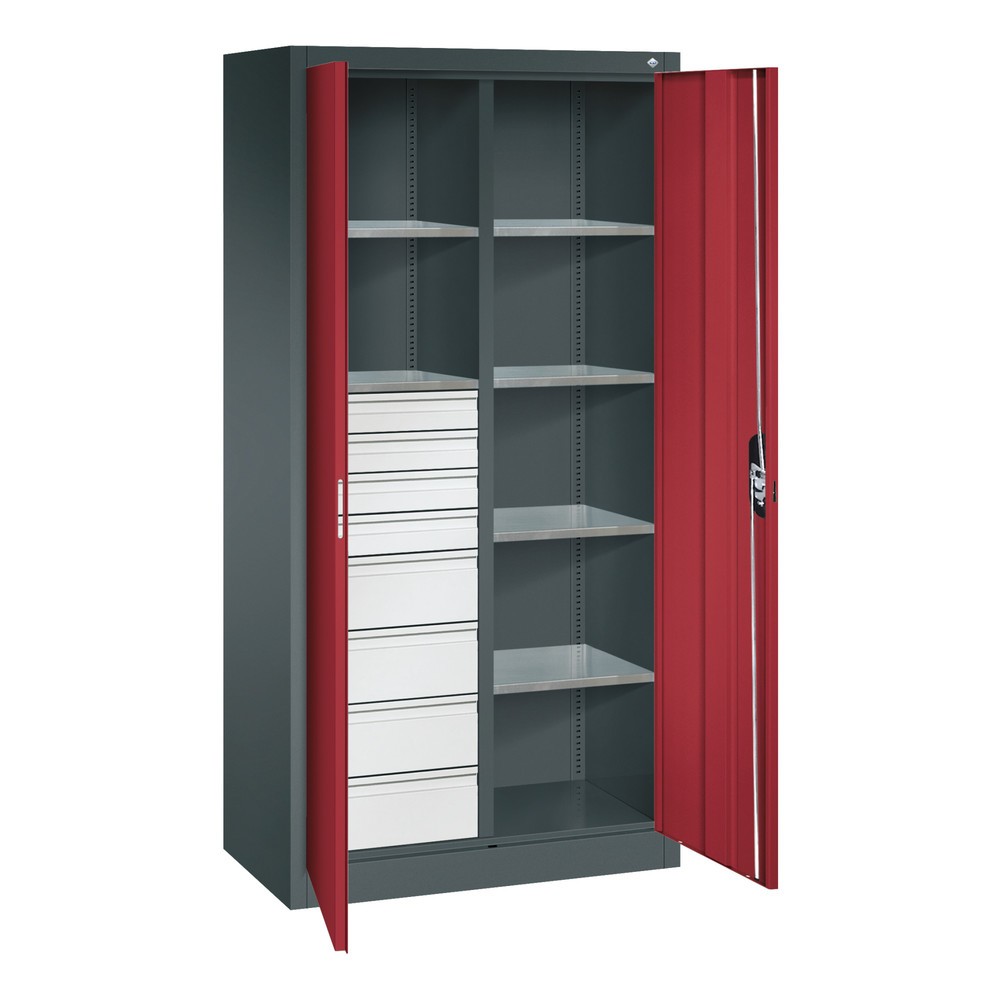 Produktabbildung Nr. 7: C+P Werkzeugschrank, Schubladen 4x86 + 4x174 mm, 6 Böden, Breite 930 mm, anthrazitgrau, rubinrot