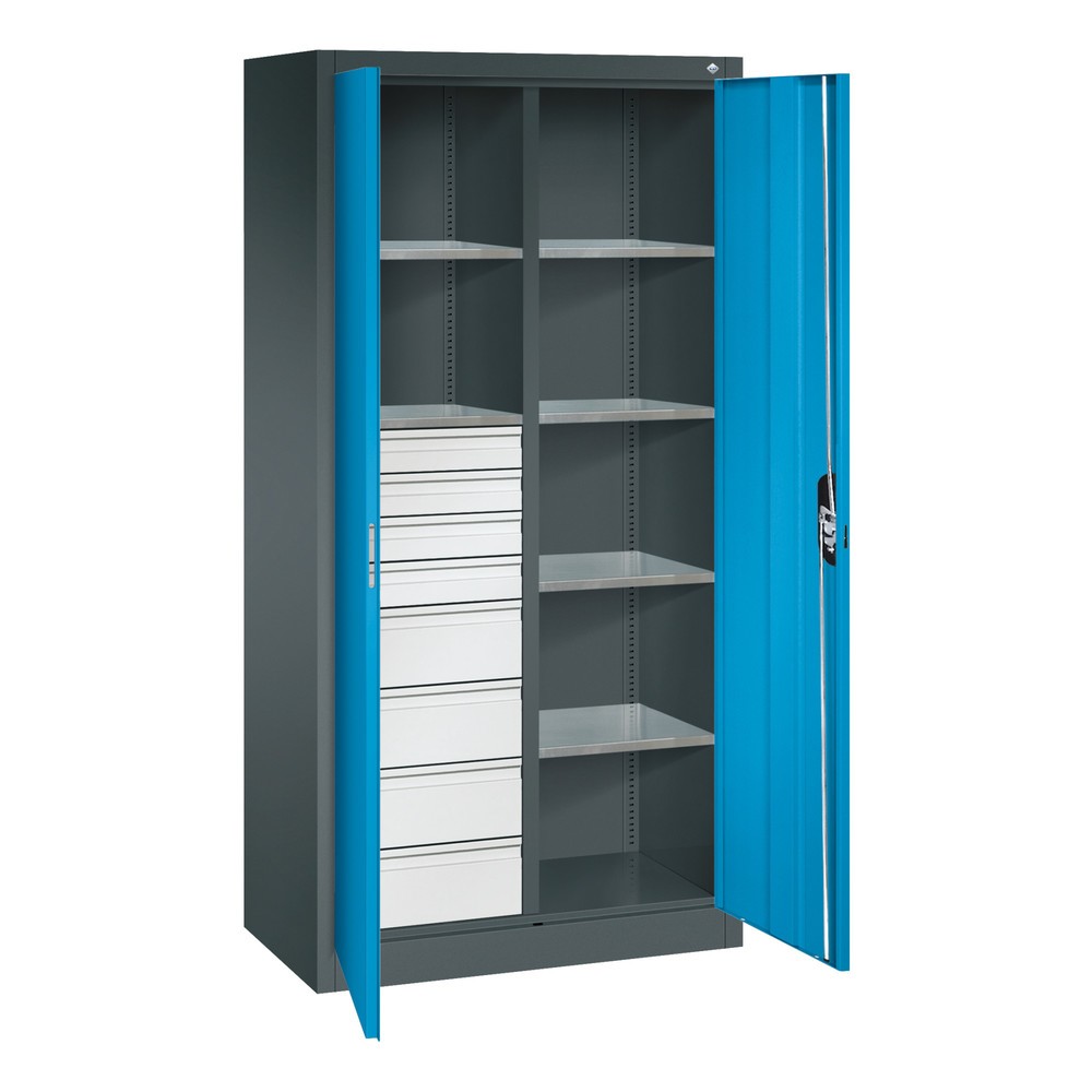Produktabbildung Nr. 8: C+P Werkzeugschrank, Schubladen 4x86 + 4x174 mm, 6 Böden, Breite 930 mm, anthrazitgrau, lichtblau